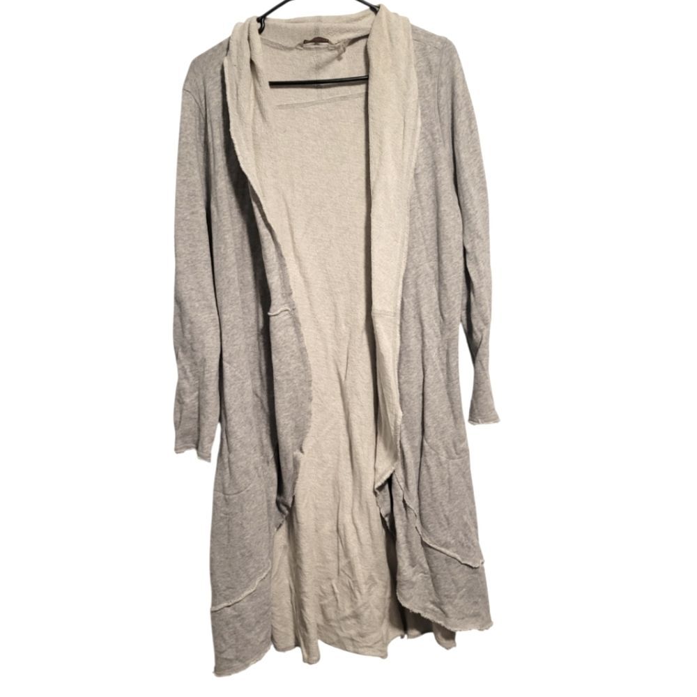 Soft Surroundings Gray Long Line Cardigan Sweater Size Petite Large